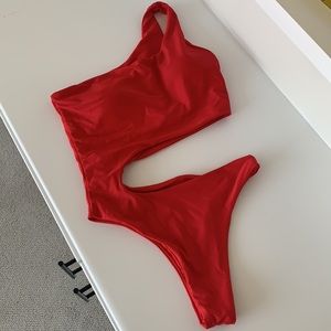 Cut-Out One Shoulder One Piece